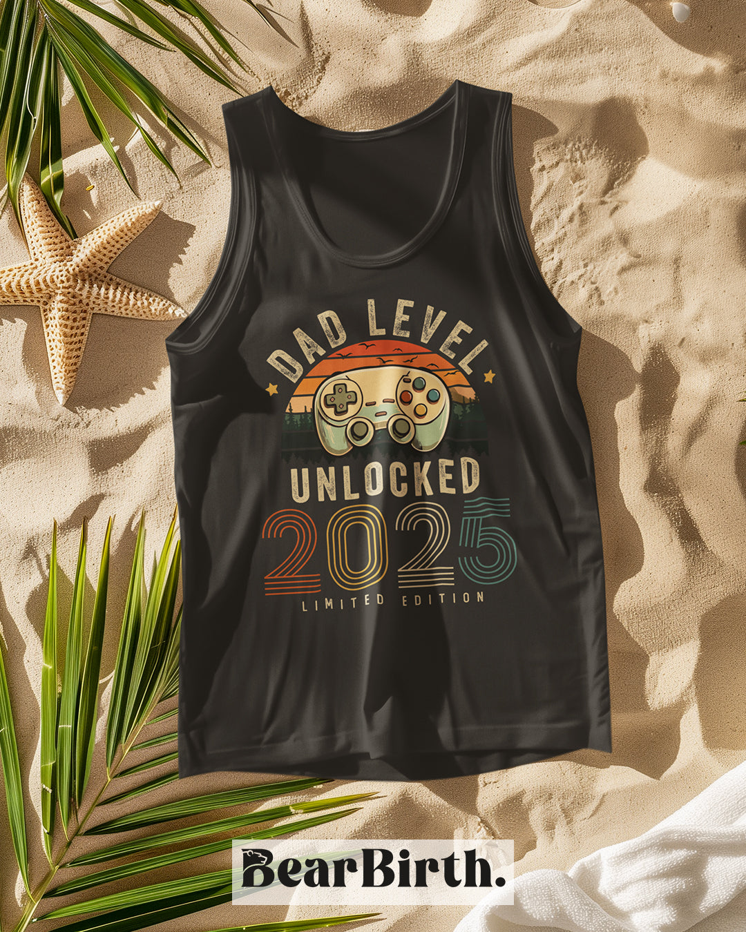 Dad Level Unlocked Tank Top, Retro Gamer Gift, Cool Summer Apparel