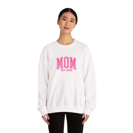 Embroidery MOM est 2026 Crewneck Sweatshirt