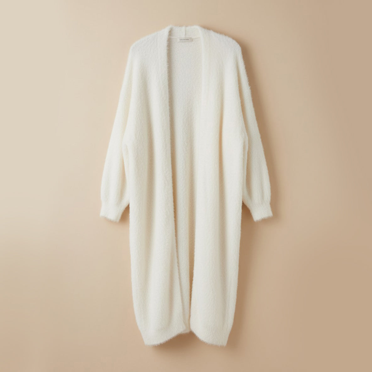 White Long Cardigan Knitted