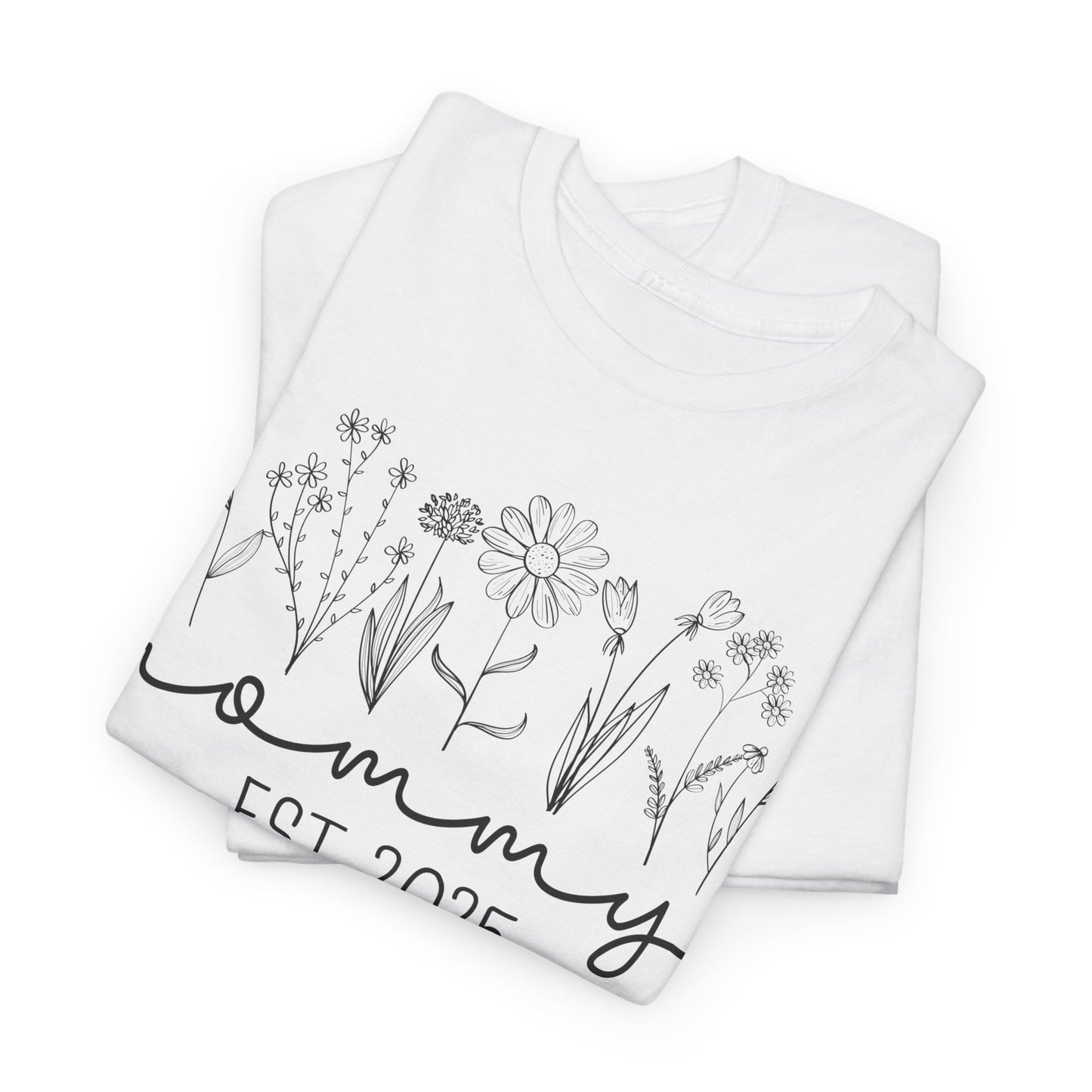 Mommy Est 2025 Floral T-Shirt