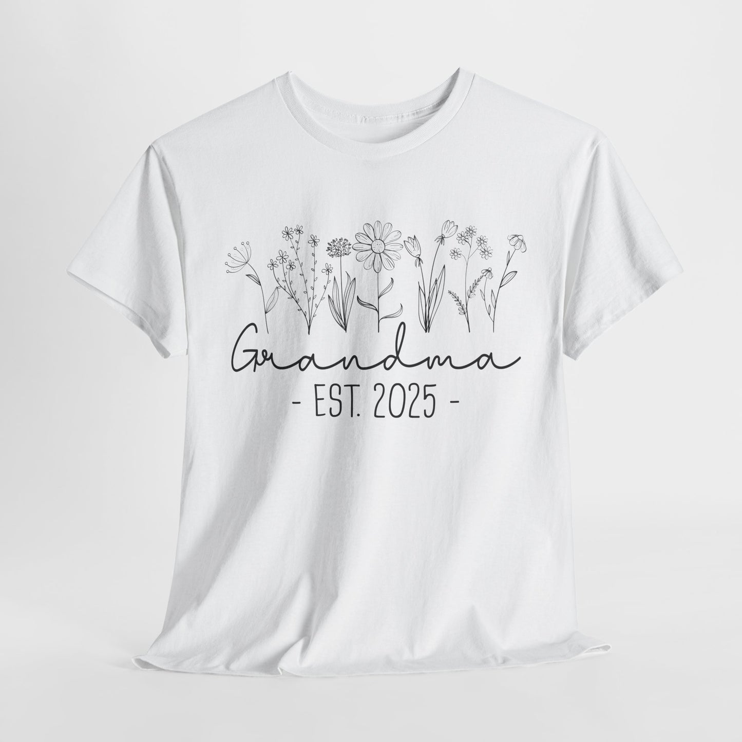 Grandma est 2025 Floral T-Shirt