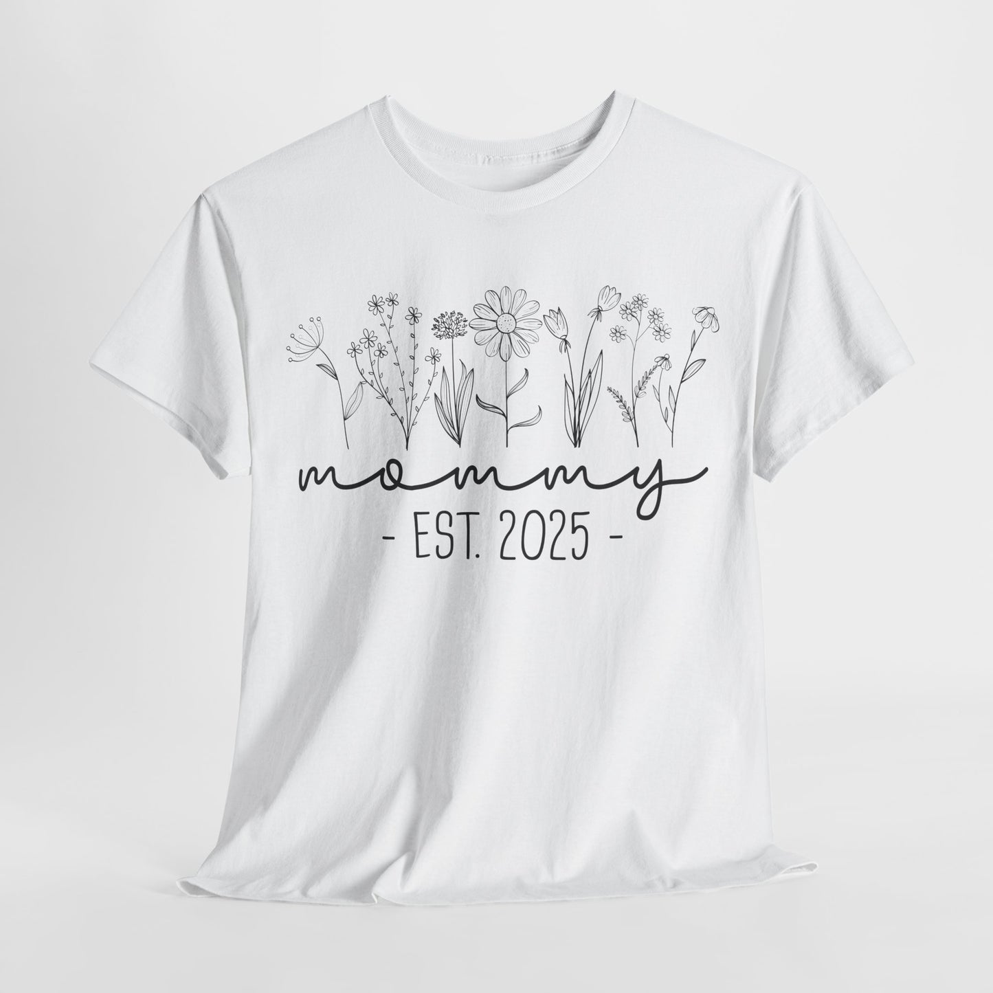 Mommy Est 2025 Floral T-Shirt