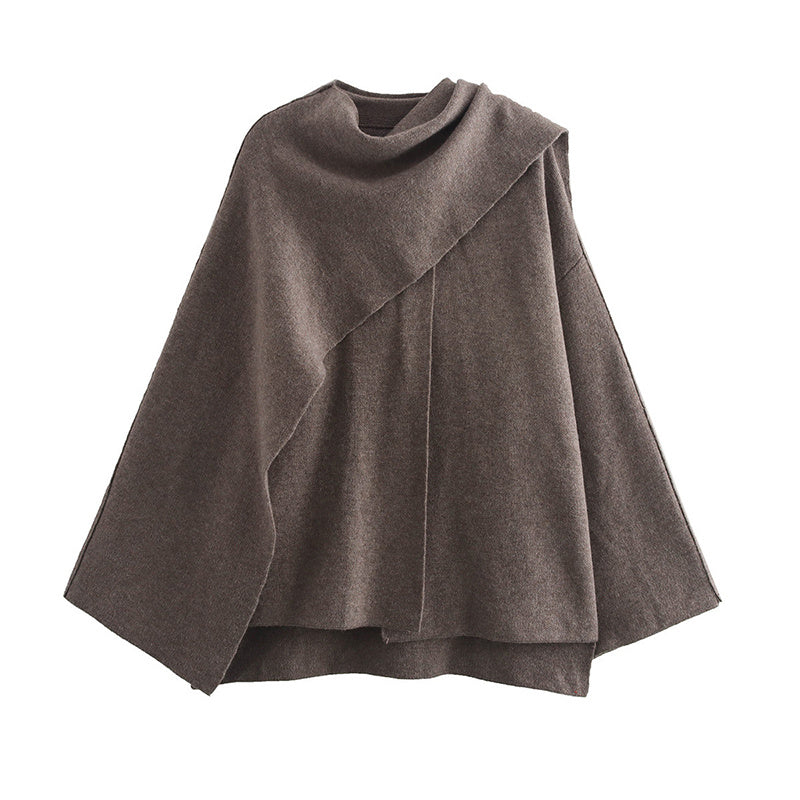 Lira - Draped Coat With Scarf Detail