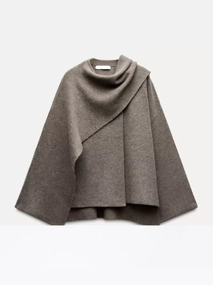Lira - Draped Coat With Scarf Detail
