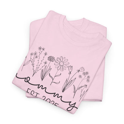 Mommy Est 2025 Floral T-Shirt