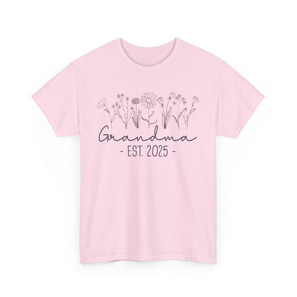 Grandma est 2025 Floral T-Shirt