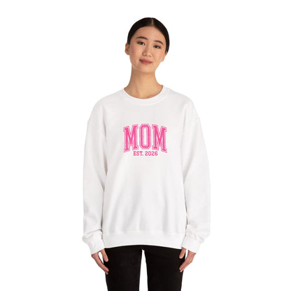 Embroidery MOM est 2026 Crewneck Sweatshirt