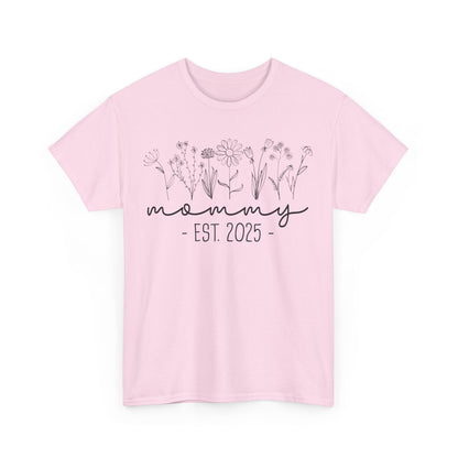 Mommy Est 2025 Floral T-Shirt