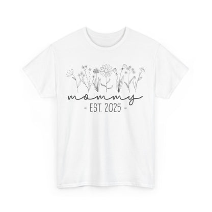 Mommy Est 2025 Floral T-Shirt