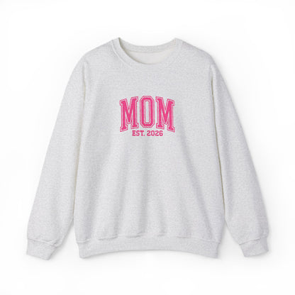 Embroidery MOM est 2026 Crewneck Sweatshirt