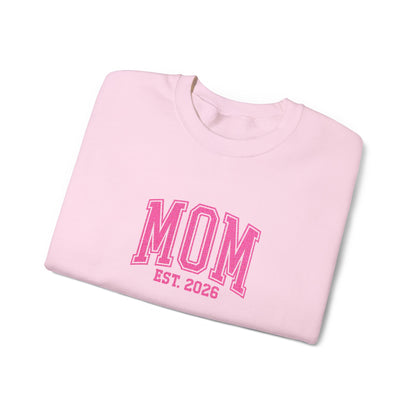 Embroidery MOM est 2026 Crewneck Sweatshirt