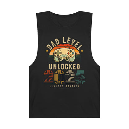 Dad Level Unlocked Tank Top, Retro Gamer Gift, Cool Summer Apparel