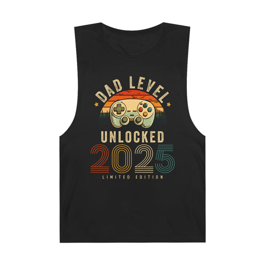 Dad Level Unlocked Tank Top, Retro Gamer Gift, Cool Summer Apparel