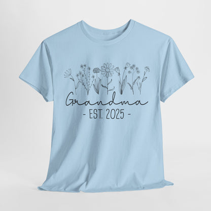 Grandma est 2025 Floral T-Shirt