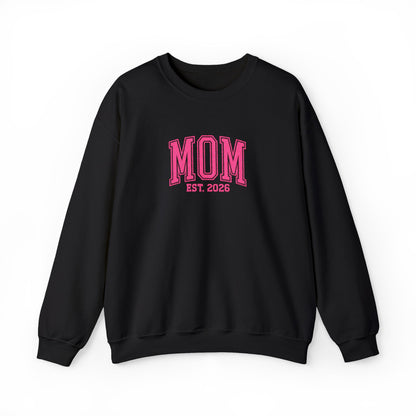 Embroidery MOM est 2026 Crewneck Sweatshirt