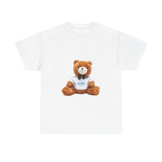 Adorable Teddy Bear Unisex Heavy Cotton Tee, Cute Gift for Kids, Birthday Present, Cozy Everyday Wear, Sweet Couple's Shirt, Soft Cotton Tee