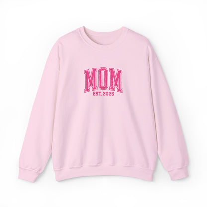 Embroidery MOM est 2026 Crewneck Sweatshirt