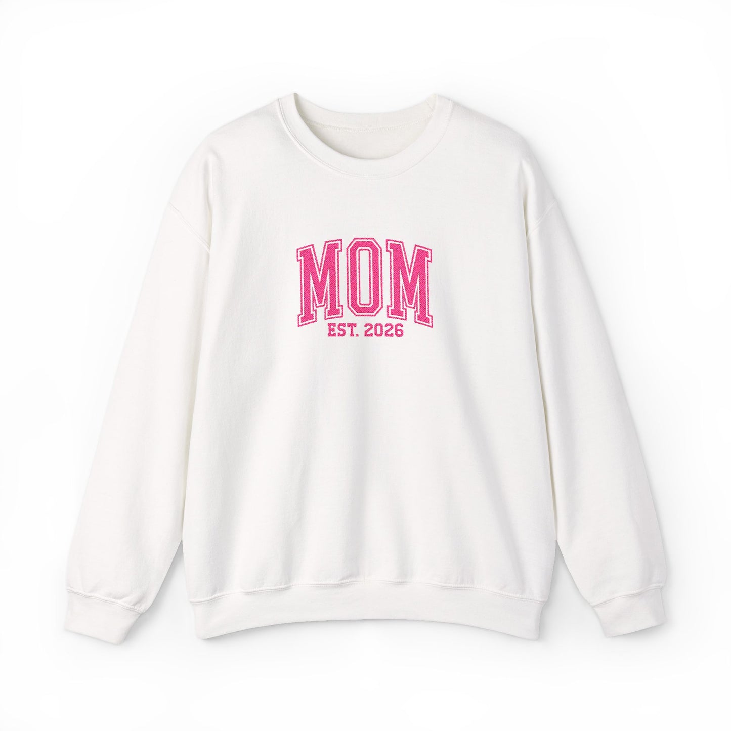 Embroidery MOM est 2026 Crewneck Sweatshirt