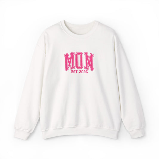 Embroidery MOM est 2026 Crewneck Sweatshirt