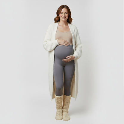 White Long Cardigan Knitted