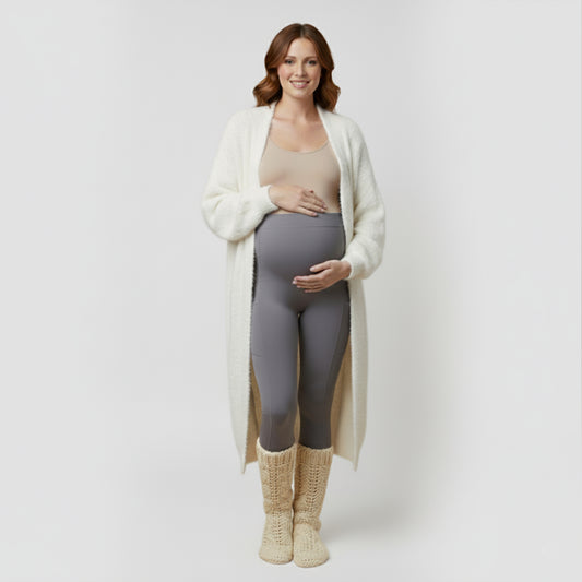 White Long Cardigan Knitted