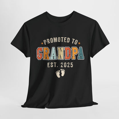 Promoted to Grandpa 2025 Retro T-Shirt