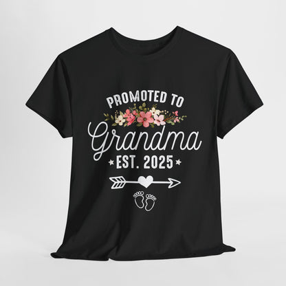 Promoted to Grandma 2025 Floral T-Shirt