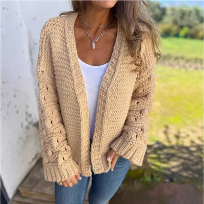 Emma - Textured Knit Open-Front Cardigan