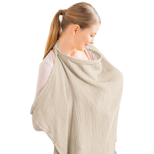 Breathable Cotton Muslin Nursing Cover