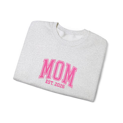 Embroidery MOM est 2026 Crewneck Sweatshirt