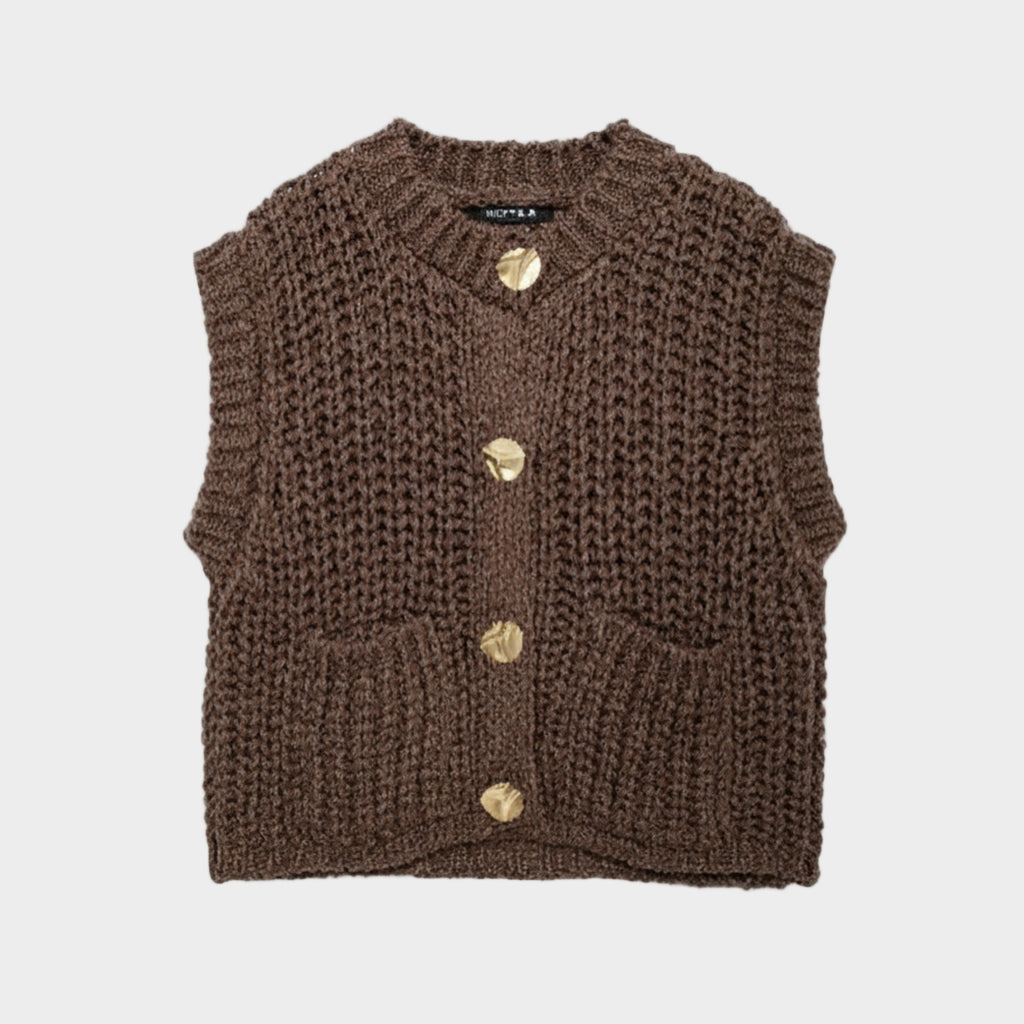 Yana - Textured Knit Statement Vest