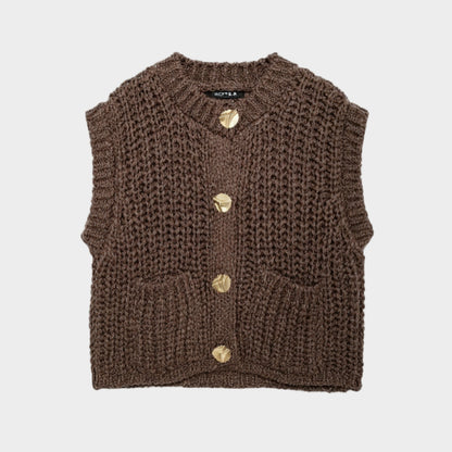 Yana - Textured Knit Statement Vest