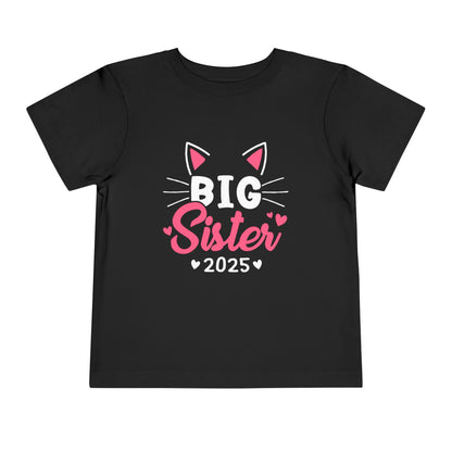 Big sister 2025 cute Cat tshirts for girls 