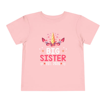 Big Sister Est 2026 Toddler T-Shirt pink t shirt
