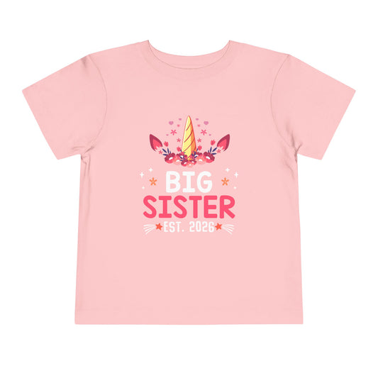 Big Sister Est 2026 Toddler T-Shirt pink t shirt