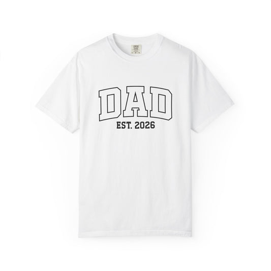 Dad Est. 2026 t-shirt – pregnancy announcement shirt for dad to be 2026, soon to be dad 2026, and new dad 2026 gift idea