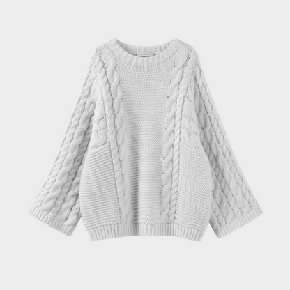 Julie - Oversized Textured Cable Knit Sweater