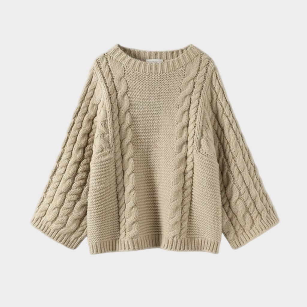 Julie - Oversized Textured Cable Knit Sweater