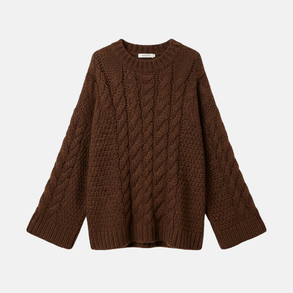 Julie - Oversized Textured Cable Knit Sweater