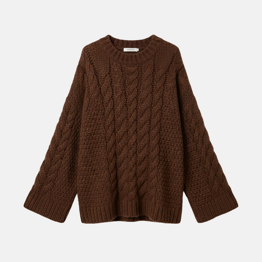 Julie - Oversized Textured Cable Knit Sweater
