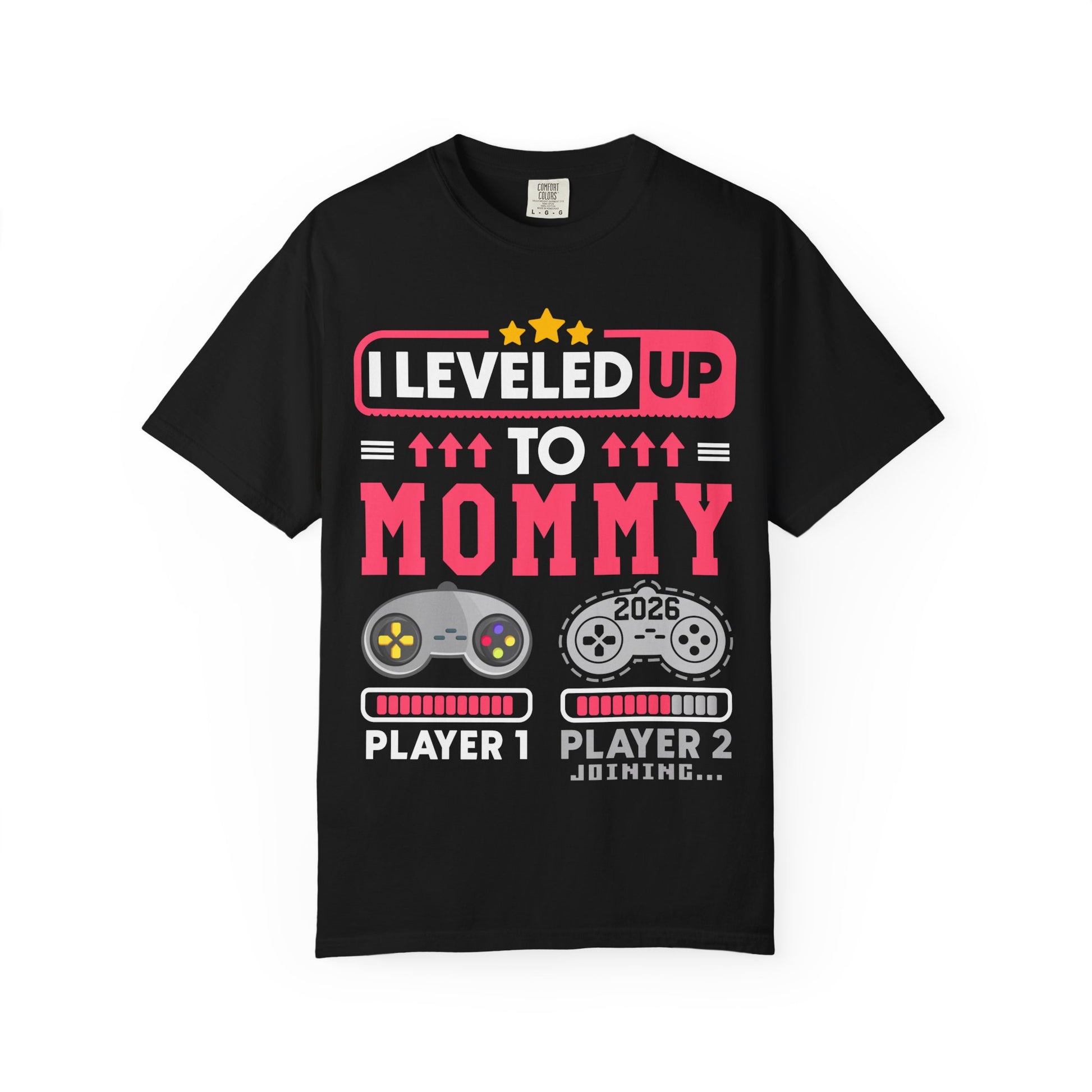 I Leveled Up To Mommy t-shirt – pregnancy announcement shirt for expecting mothers, soon to be mommy 2026, new mom gift idea