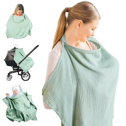 Breathable Cotton Muslin Nursing Cover