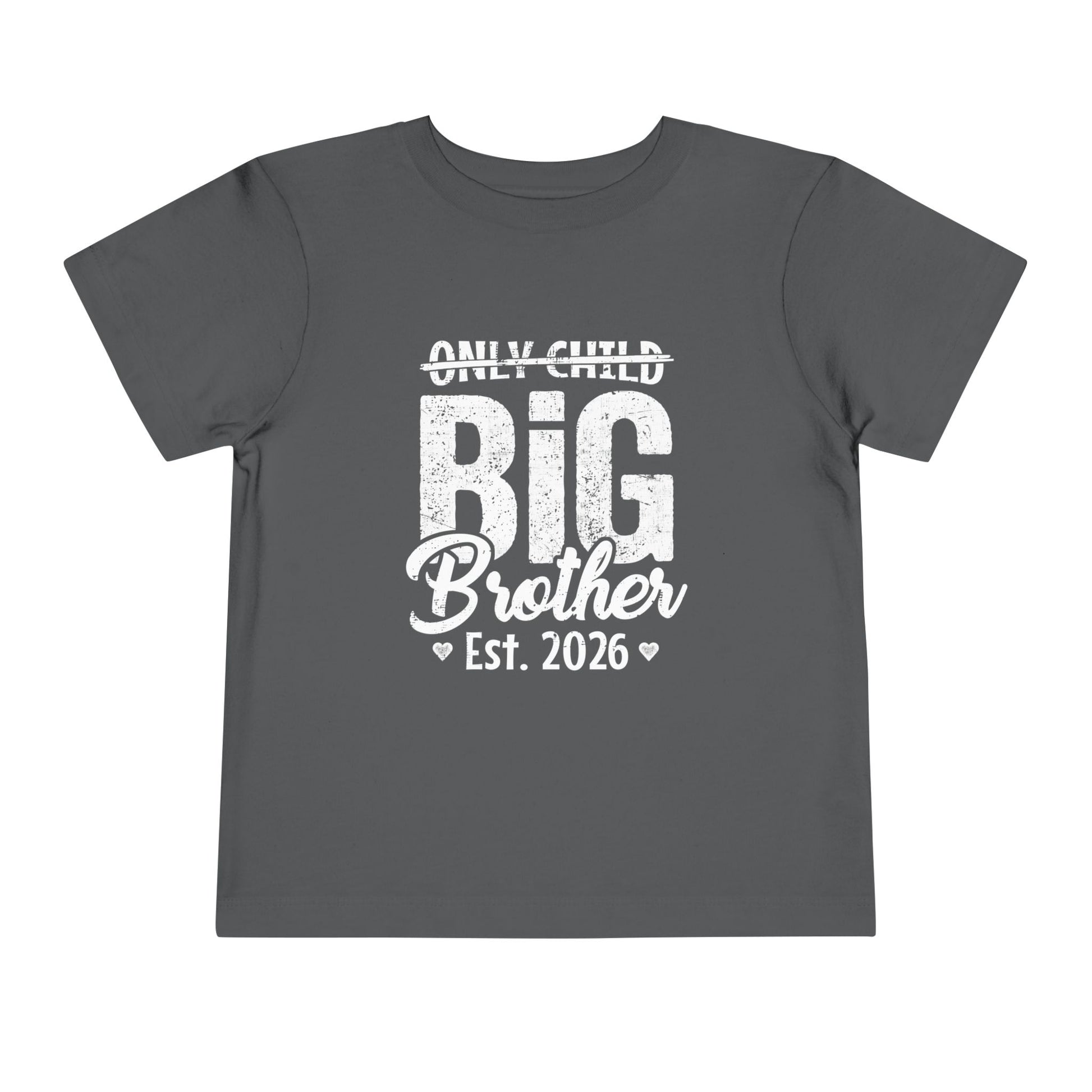 Gray t-shirt with 'Only Child Expired Big Brother est 2026 T-Shirt
