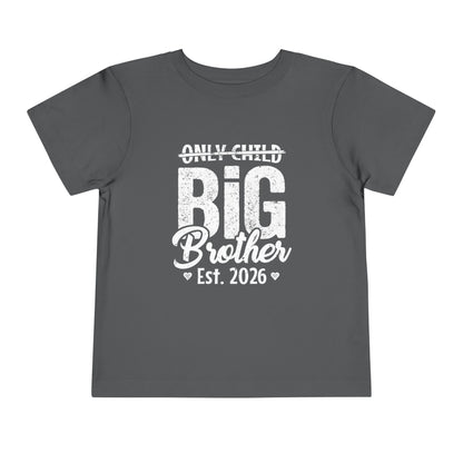 Gray t-shirt with 'Only Child Expired Big Brother est 2026 T-Shirt