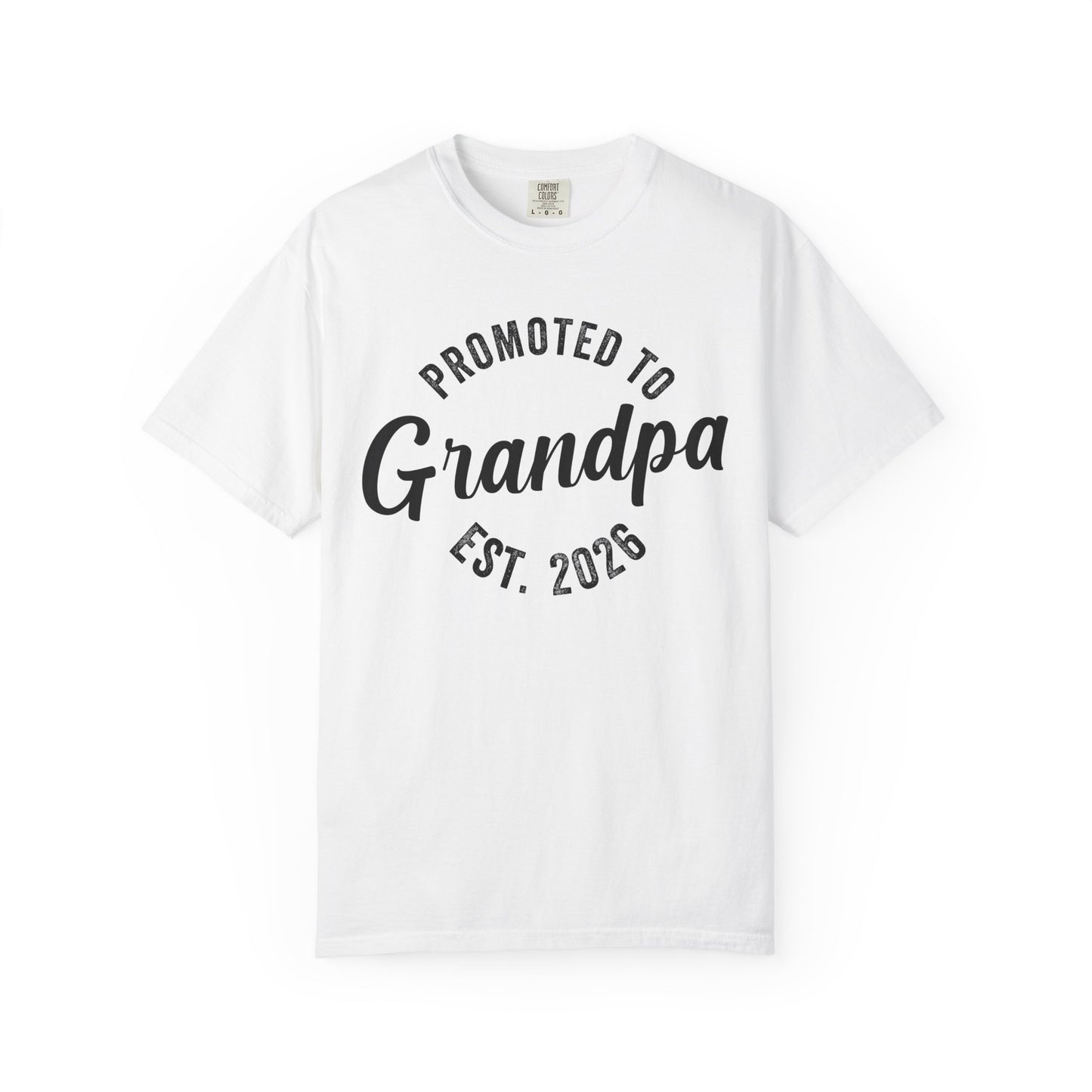 White T shirt for men , Promoted to Grandpa est 2026 gift for Grandpa to be