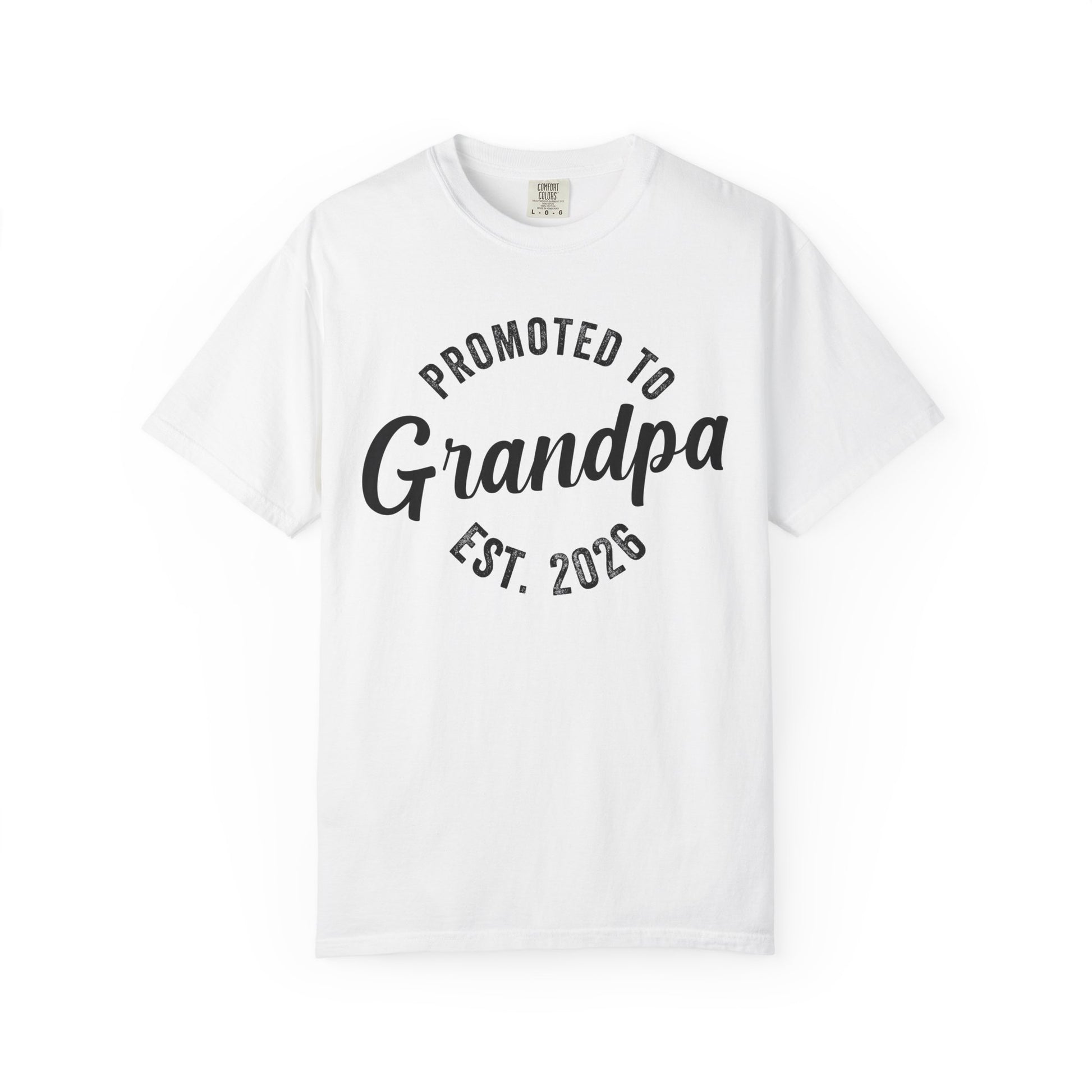 White T shirt for men , Promoted to Grandpa est 2026 gift for Grandpa to be