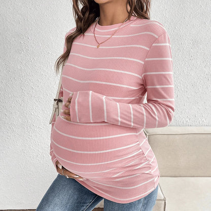 Women’s Striped Long-Sleeve Maternity Shirt