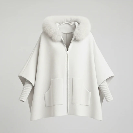 Valentina - Signature Cape With Fur Trim