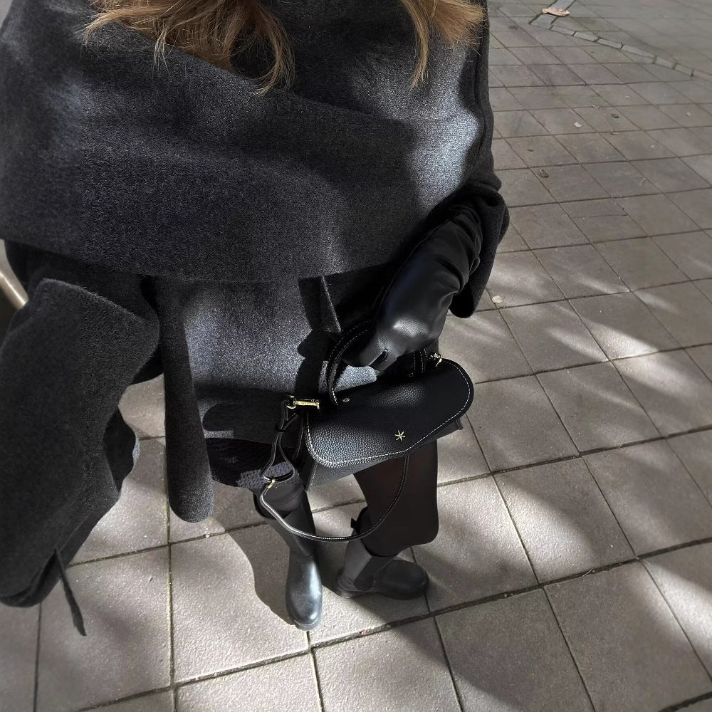 Lira - Draped Coat With Scarf Detail