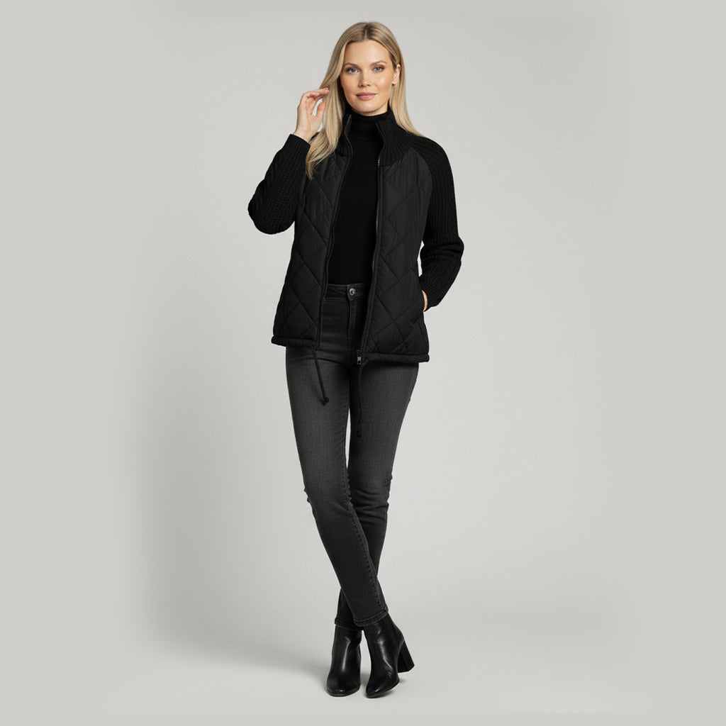 Luna - Quilted Knit-Sleeve Jacket